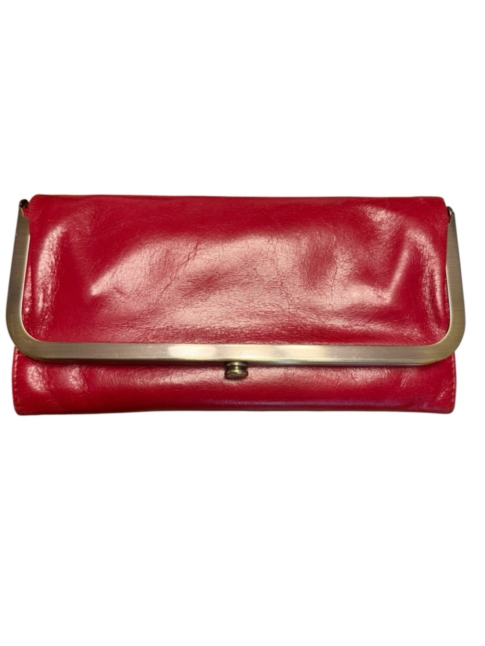 Red Leather Clutch Wallet - Classic Fold-Over Style hobo Rachel Classic